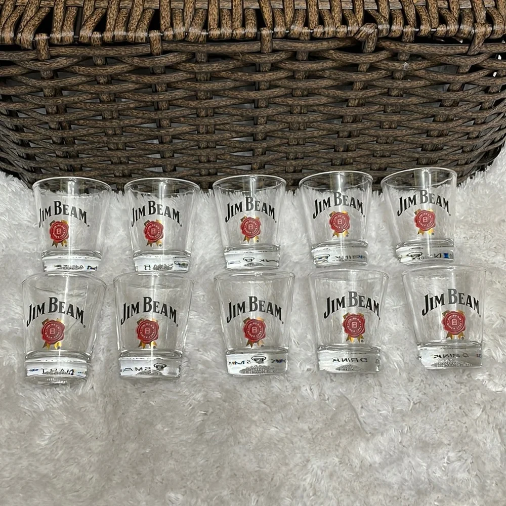Jim Beam Shot Glasses (Set of 10) NWOT - Picture 1 of 6